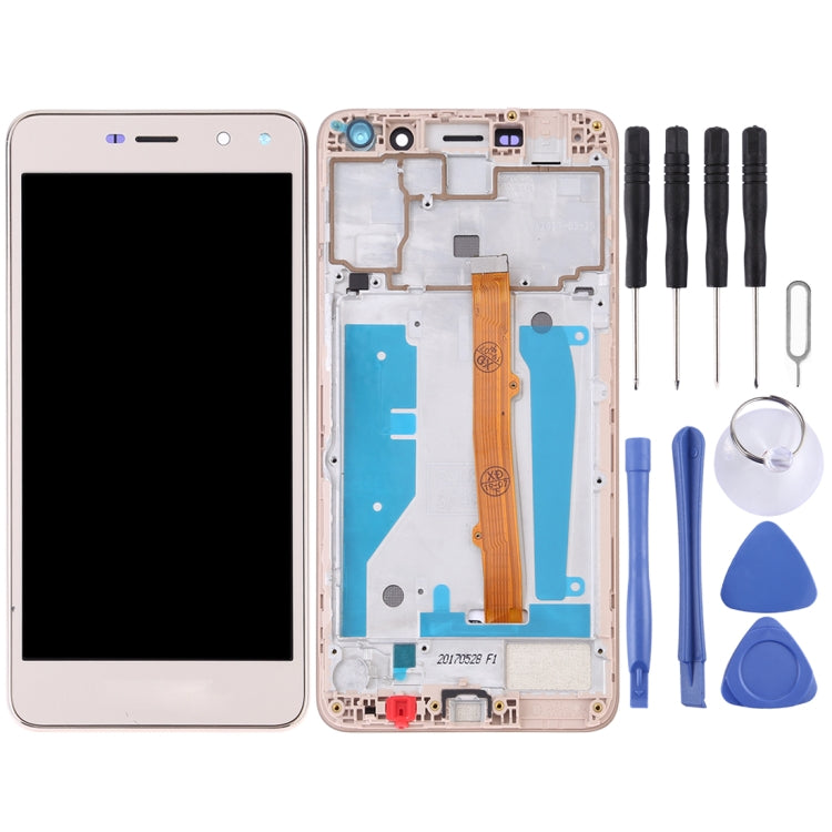 OEM LCD Screen for Huawei Y5 (2017) Digitizer Full Assembly with Frame (Gold) - LCD Screen by PMC Jewellery | Online Shopping South Africa | PMC Jewellery