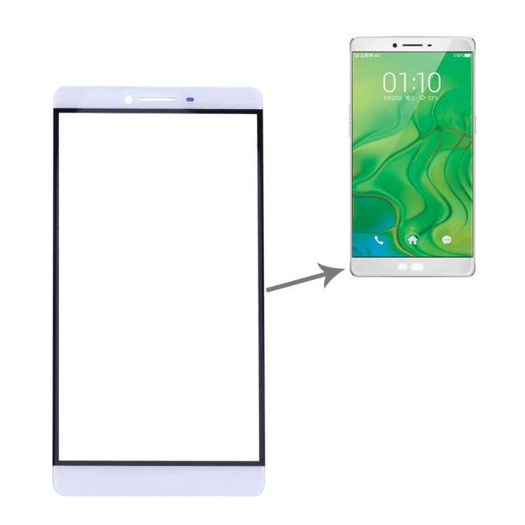 For OPPO R7 Plus Front Screen Outer Glass Lens (White) - Outer Glass Lens by PMC Jewellery | Online Shopping South Africa | PMC Jewellery