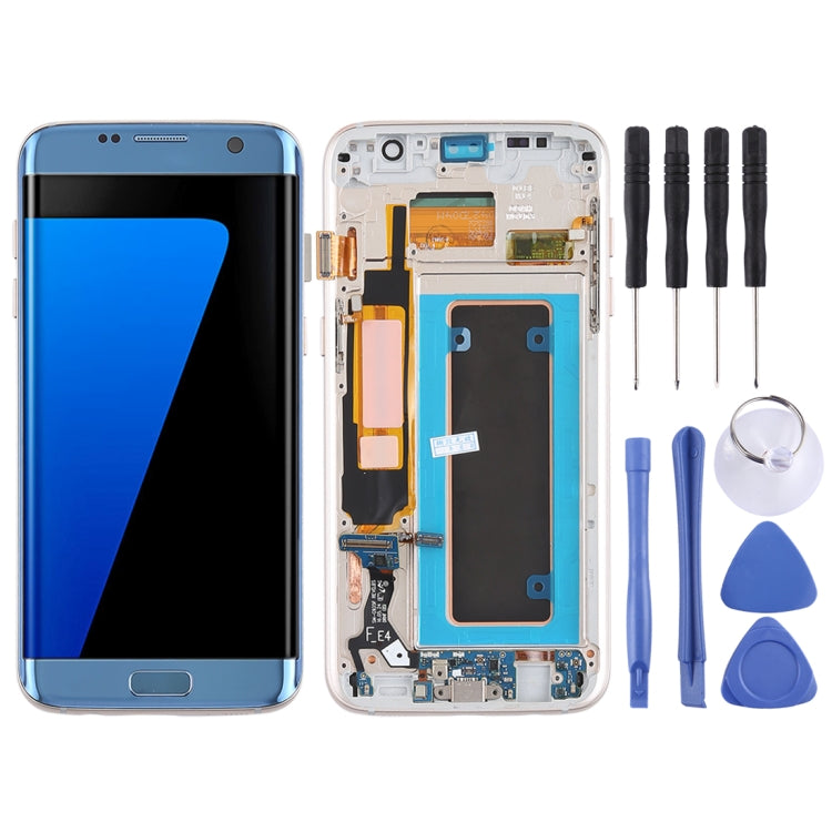 Original Super AMOLED Material LCD Screen and Digitizer Full Assembly(with Frame / Charging Port Flex Cable / Power Button Flex Cable / Volume Button Flex Cable) for Galaxy S7 Edge / G935F / G935FD(Blue) - LCD Screen by PMC Jewellery | Online Shopping South Africa | PMC Jewellery