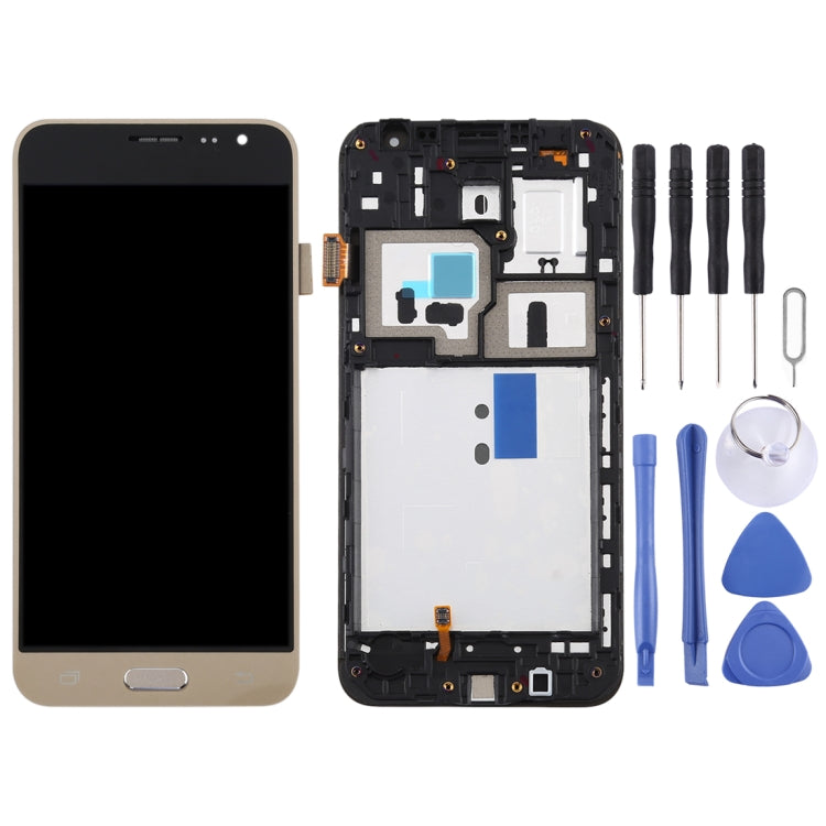 TFT LCD Screen for Galaxy J3 (2016) / J320F Digitizer Full Assembly with Frame (Gold) - LCD Screen by PMC Jewellery | Online Shopping South Africa | PMC Jewellery