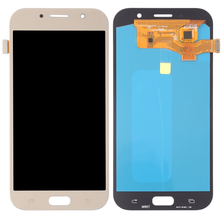 OLED LCD Screen for Galaxy A7 (2017), A720F, A720F/DS with Digitizer Full Assembly (Gold) - LCD Screen by PMC Jewellery | Online Shopping South Africa | PMC Jewellery