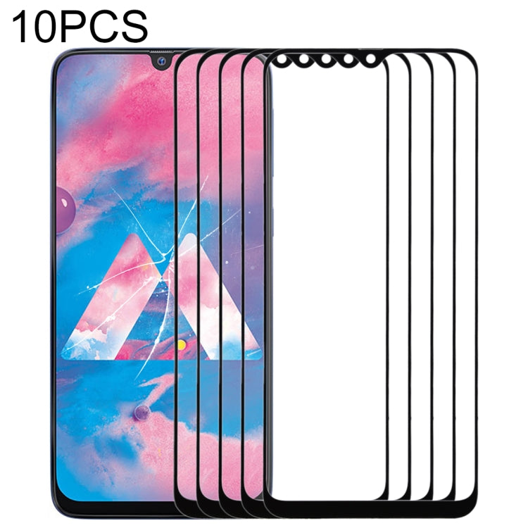 For Samsung Galaxy A40s 10pcs Front Screen Outer Glass Lens (Black) - Outer Glass Lens by PMC Jewellery | Online Shopping South Africa | PMC Jewellery