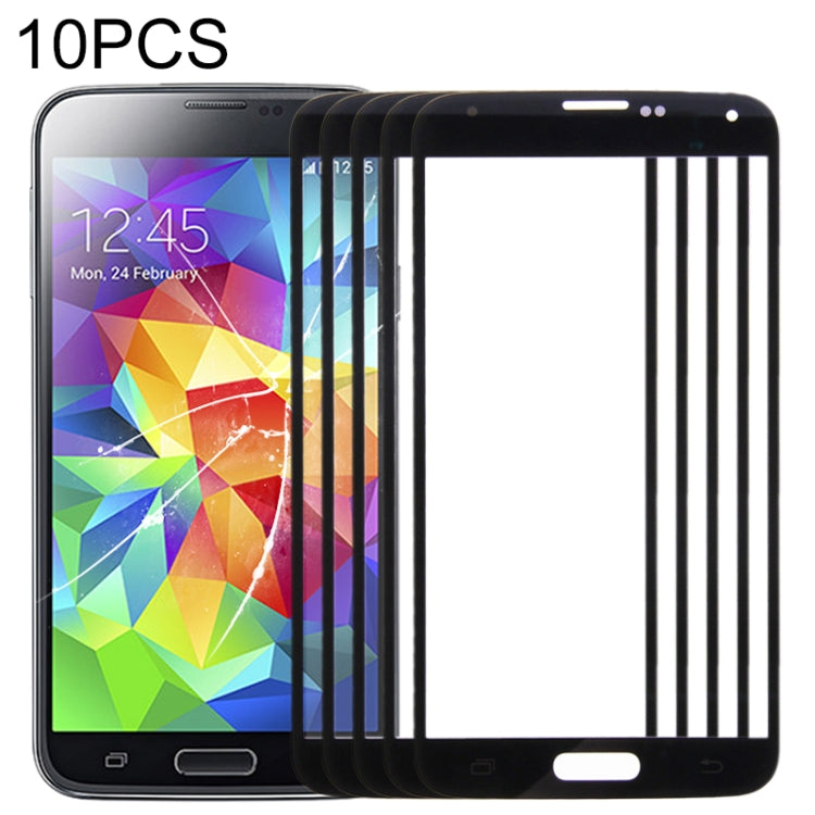 For Samsung Galaxy S5 / G900  10pcs Front Screen Outer Glass Lens (Black) - Outer Glass Lens by PMC Jewellery | Online Shopping South Africa | PMC Jewellery