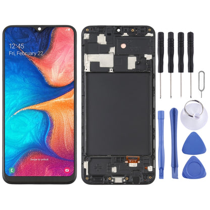 OLED LCD Screen for Samsung Galaxy A20 SM-A205 Digitizer Full Assembly with Frame (Black) - LCD Screen by PMC Jewellery | Online Shopping South Africa | PMC Jewellery