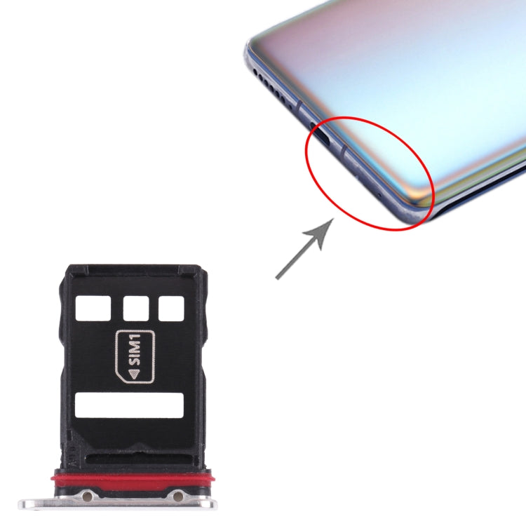 SIM Card Tray + NM Card Tray for Huawei Mate 40 Pro+ (Silver) - free shipping - PMC TechLife - Order now!