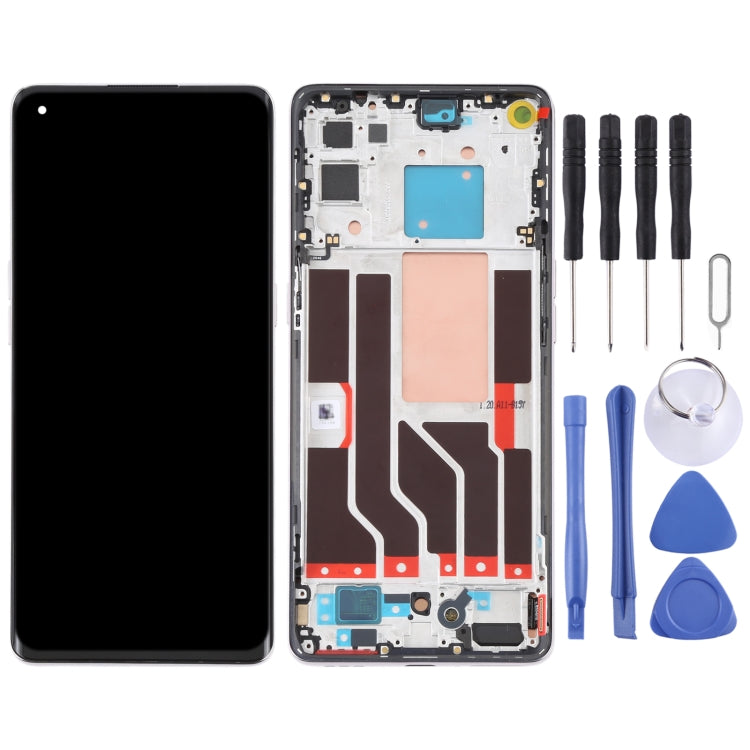 Original LCD Screen For OPPO Reno5 Pro 5G Digitizer Full Assembly with Frame(Silver) - LCD Screen by PMC Jewellery | Online Shopping South Africa | PMC Jewellery