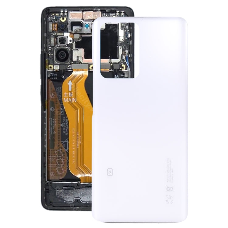 Glass Battery Back Cover for Xiaomi 11T/11T Pro(White) - Back Cover by PMC Jewellery | Online Shopping South Africa | PMC Jewellery