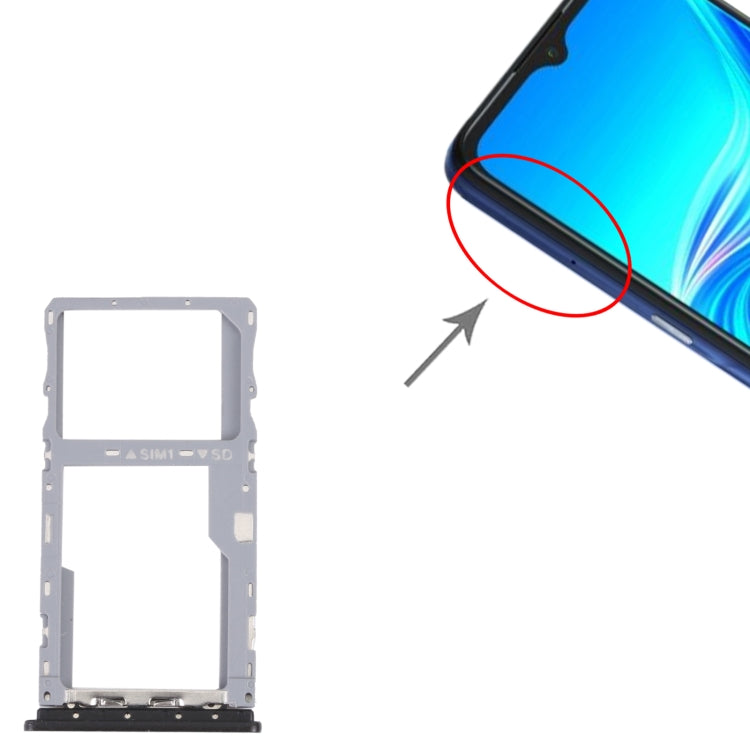 For Alcatel 1S 2021 Original SIM Card Tray + Micro SD Card Tray(Black) - Card Tray by PMC TechLife | Online Shopping South Africa | PMC TechLife
