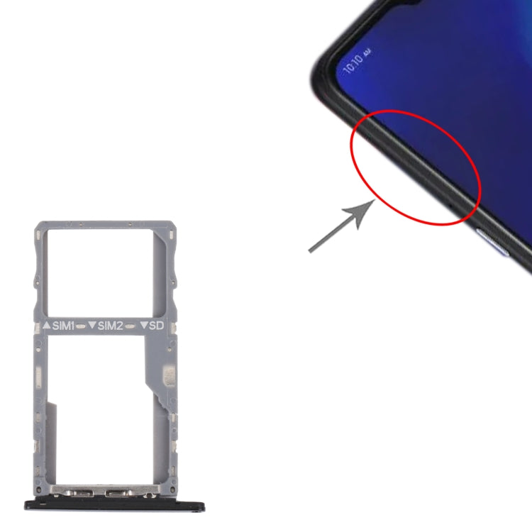 For Alcatel 3X 2019 Original SIM Card Tray + SIM / Micro SD Card Tray (Black) - Card Tray by PMC TechLife | Online Shopping South Africa | PMC TechLife