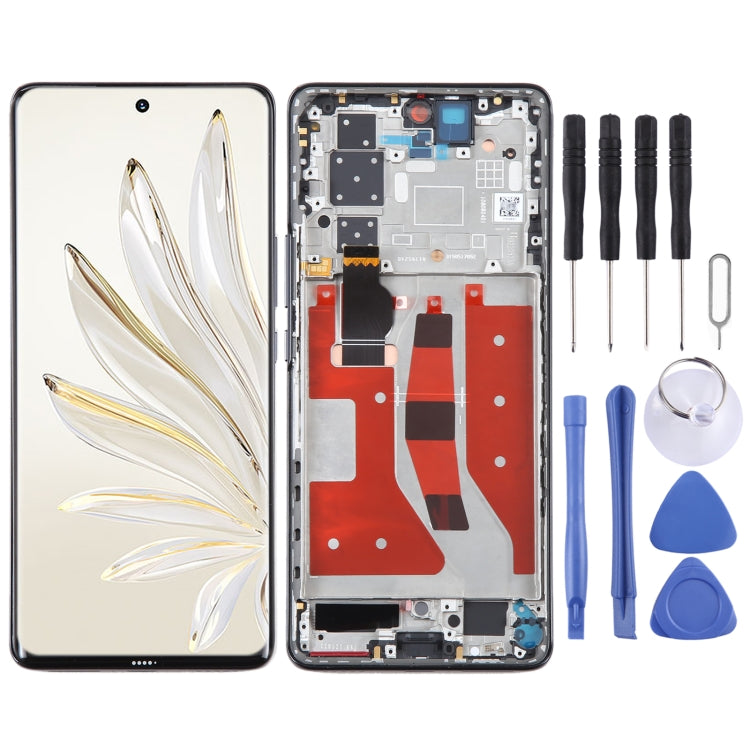 Original LCD Screen For Honor 70 Pro Digitizer Full Assembly with Frame(Black) - free shipping - PMC TechLife - Order now!