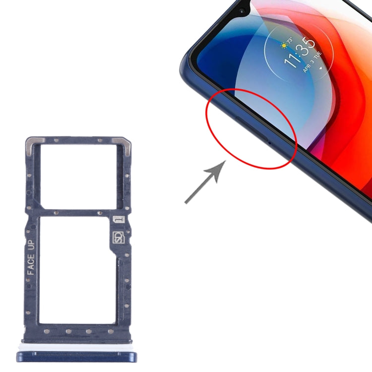 For Motorola Moto G Play 2021 SIM Card Tray + Micro SD Card Tray (Blue) - Card Socket by PMC TechLife | Online Shopping South Africa | PMC TechLife