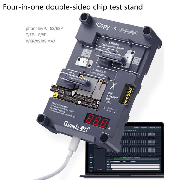 Qianli iCopy-S Double Sided Chip Test Stand 4 in1 Logic Baseband EEPROM Chip Non-removal For iPhone 6 / 6 Plus / 6S / 6S Plus - Repair Platform by QIANLI | Online Shopping South Africa | PMC Jewellery | Buy Now Pay Later Mobicred