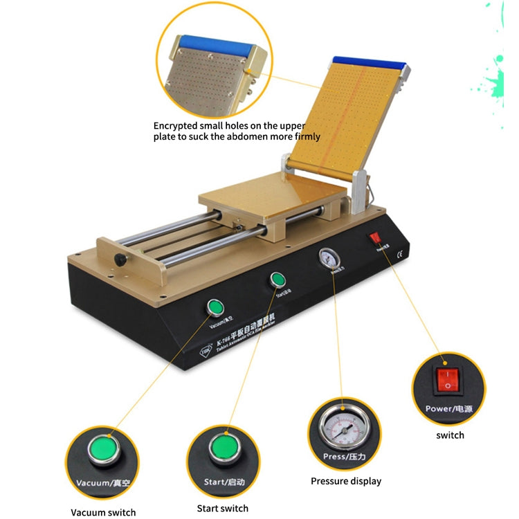 TBK-766 12 inch Tablet Automatic OCA Laminator Machine Polarizer Film Laminator Machine for LCD Repair Built-in Vacuum Pump - Laminator Machine by TBK | Online Shopping South Africa | PMC Jewellery | Buy Now Pay Later Mobicred