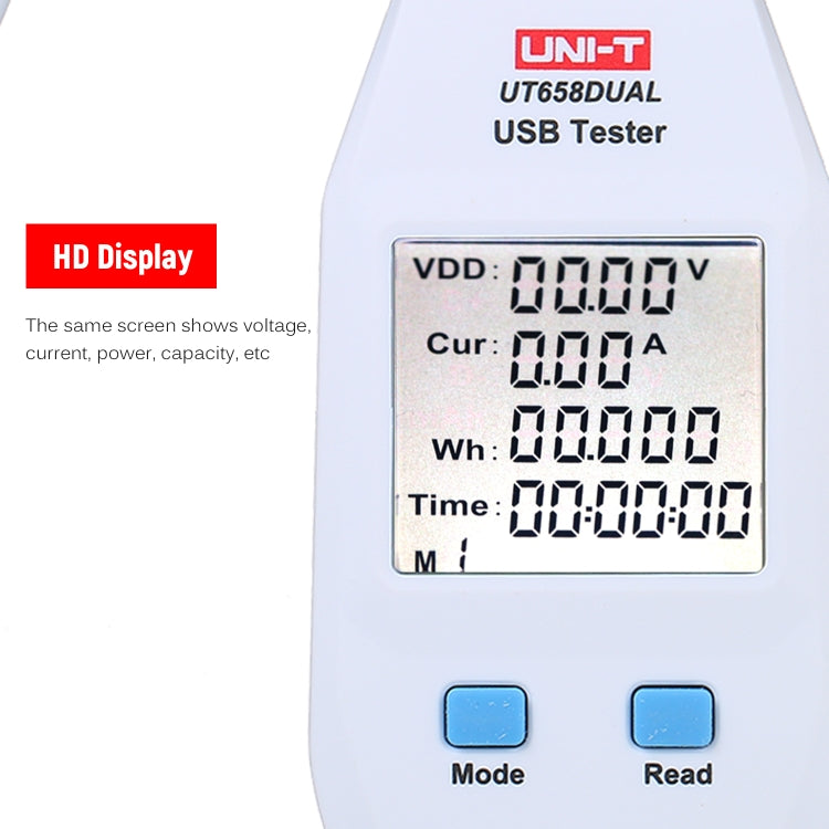 UNI-T USB Voltmeter Ammeter Tester UT658DUAL - Test Tools by PMC Jewellery | Online Shopping South Africa | PMC Jewellery