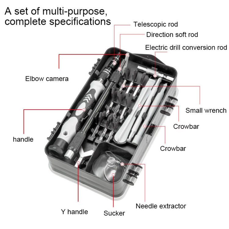 138 in 1 DIY Mobile Phone Disassembly Tool Clock Repair Multi-function Tool Screwdriver Set (Grey) - Screwdriver Set by PMC TechLife | Online Shopping South Africa | PMC TechLife