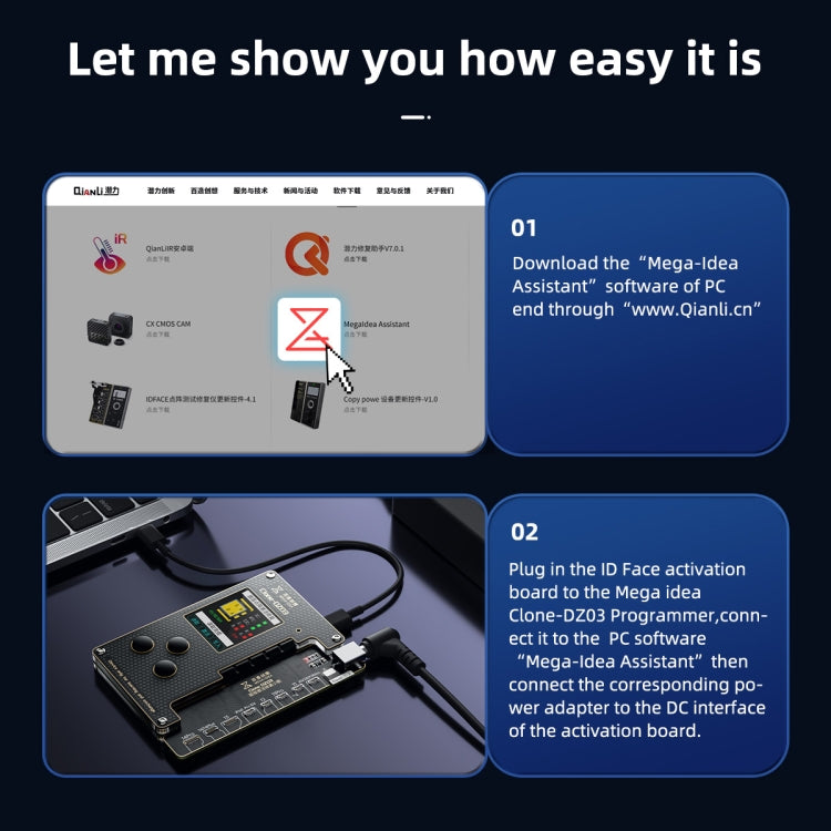 MEGA-IDEA Clone DZ03 Battery Activation & Face ID Dot Matrix Programmer for iPhone 8-14 Pro Max, Plug: US - Repair Programmer by PMC TechLife | Online Shopping South Africa | PMC TechLife | Buy Now Pay Later Mobicred
