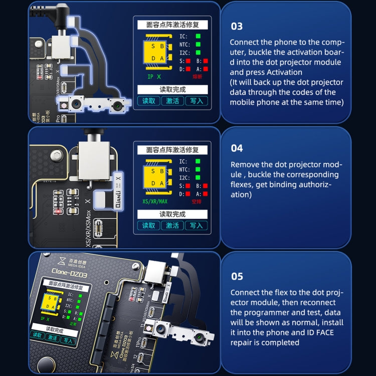 MEGA-IDEA Clone DZ03 Battery Activation & Face ID Dot Matrix Programmer for iPhone 8-14 Pro Max, Plug: US - Repair Programmer by PMC TechLife | Online Shopping South Africa | PMC TechLife | Buy Now Pay Later Mobicred