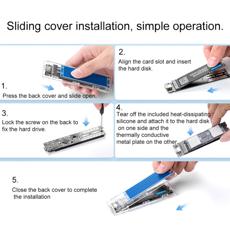 ORICO TCM2M-C3 M.2 SSD Dual Protocol Hard Disk Case - HDD Enclosure by ORICO | Online Shopping South Africa | PMC TechLife