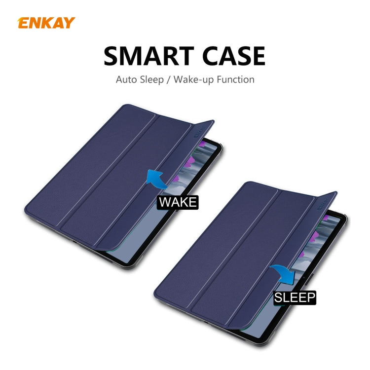 ENKAY ENK-8011 PU Leather + TPU Smart Case with Pen Slot for Samsung Galaxy Tab S8 / Galaxy Tab S7 11.0 T870 / T875(Dark Blue) - Galaxy Tab S8 Cases by ENKAY | Online Shopping South Africa | PMC Jewellery | Buy Now Pay Later Mobicred