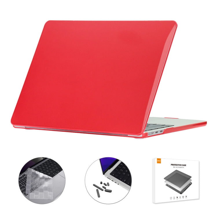 For MacBook Air 13.6 2022 A2681 EU Version ENKAY 3 in 1 Crystal Laptop Case with TPU Keyboard Film / Anti-dust Plugs (Red) - MacBook Air Cases by ENKAY | Online Shopping South Africa | PMC Jewellery