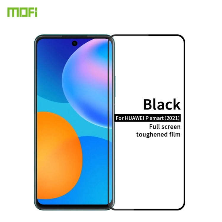 For Huawei P smart 2021 MOFI 9H 2.5D Full Screen Tempered Glass Film(Black) - Huawei Tempered Glass by PINWUYO | Online Shopping South Africa | PMC TechLife | Buy Now Pay Later Mobicred