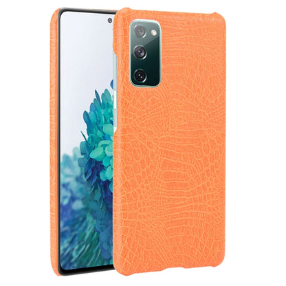 For Samsung Galaxy S20 FE Shockproof Crocodile Texture PC + PU Case(Orange) - Galaxy S20 FE Cases by NILLKIN | Online Shopping South Africa | PMC Jewellery