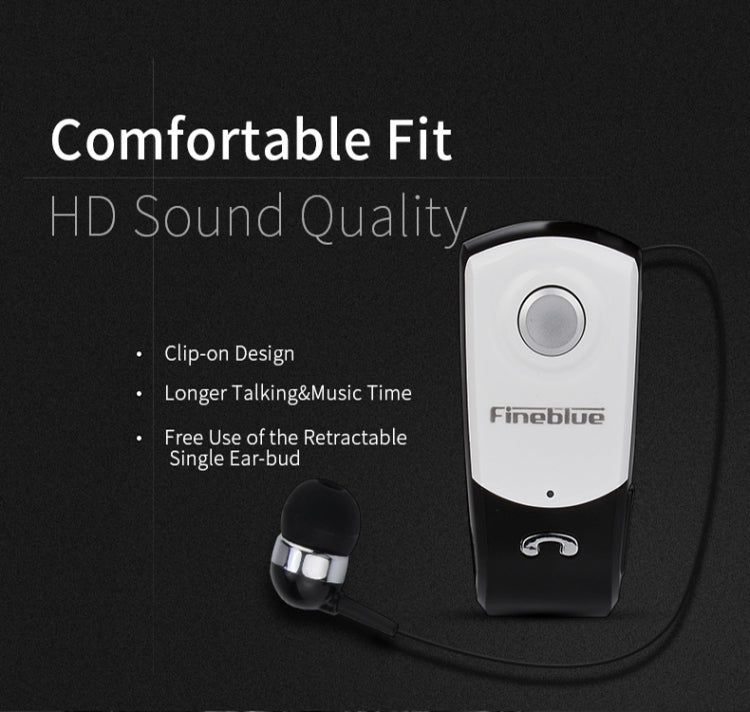 Fineblue F960 CSR4.1 Retractable Cable Caller Vibration Reminder Anti-theft Bluetooth Headset - Bluetooth Earphone by Fineblue | Online Shopping South Africa | PMC TechLife | Buy Now Pay Later Mobicred