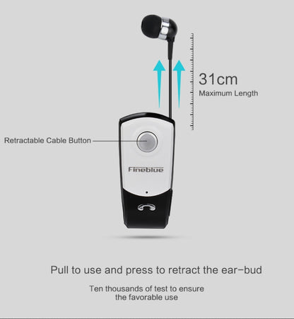Fineblue F960 CSR4.1 Retractable Cable Caller Vibration Reminder Anti-theft Bluetooth Headset - Bluetooth Earphone by Fineblue | Online Shopping South Africa | PMC Jewellery