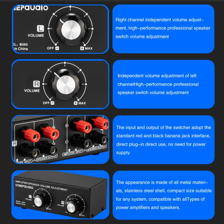 B050  Passive Speaker Volume Adjustment Controller,  Left And Right Channel Independent Volume Adjustment, 150W Per Channel -  by PMC Jewellery | Online Shopping South Africa | PMC Jewellery