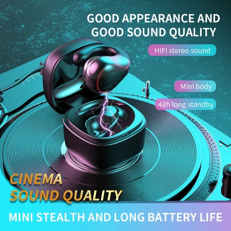 T25 Over-ear Bluetooth 5.0 Single-ear Invisible Wireless Earphone High Definition Call Super Long Standby Bone Conduction Earphone(Gray) - Bluetooth Earphone by PMC Jewellery | Online Shopping South Africa | PMC Jewellery