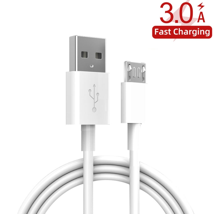 YSY-349 QC3.0 Dual USB Port Car Charger + 1m 3A USB to Micro USB Data Cable(White) - Car Charger by PMC TechLife | Online Shopping South Africa | PMC TechLife