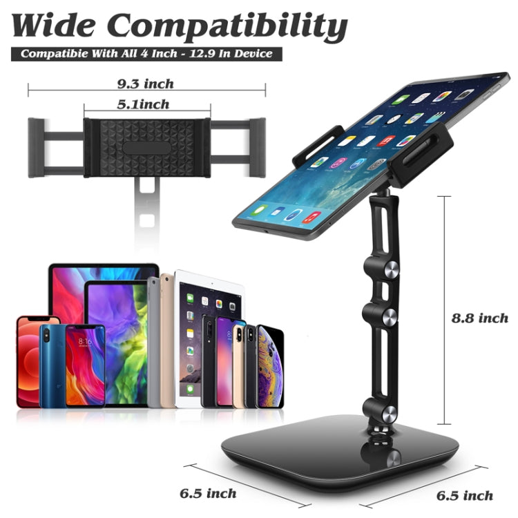 NS-06B Aluminum Alloy Foldable Adjustable Tablet Desk Stand for iPad, Huawei, Apple - Lazy Bracket by PMC Jewellery | Online Shopping South Africa | PMC Jewellery