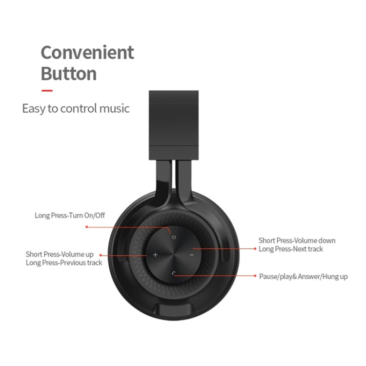 P1 Wireless Bluetooth 5.0 Stereo Soft Leather Earmuffs Foldable Headset Built-in Mic for PC / Cell Phones(Red) - free shipping - PMC TechLife - Order now!