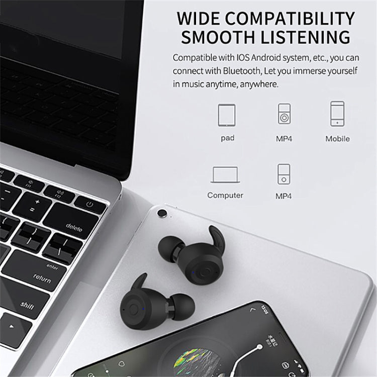 T20 TWS Bluetooth Hooks Wireless Sports Headphones with Charging Box IPX6 Waterproof Noise-cancelling Earphones(Gray) - Bluetooth Earphone by PMC Jewellery | Online Shopping South Africa | PMC Jewellery