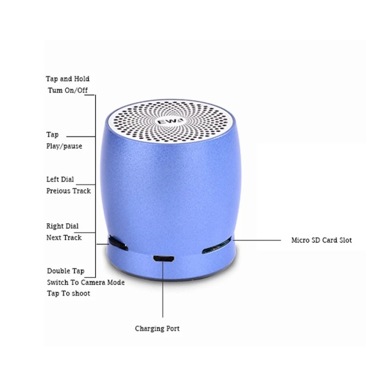 EWA A1 Portable TWS Bluetooth Wireless Speaker IPX5 Waterproof Support TF Card(Gray) - Mini Speaker by EWA | Online Shopping South Africa | PMC Jewellery