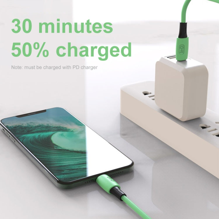 ENKAY Hat-Prince ENK-CB209 PD 20W 3A Type-C to 8 Pin Silicone Data Sync Fast Charging Cable, Cable Length: 1.2m(Green) - Normal Style Cable by ENKAY | Online Shopping South Africa | PMC TechLife | Buy Now Pay Later Mobicred