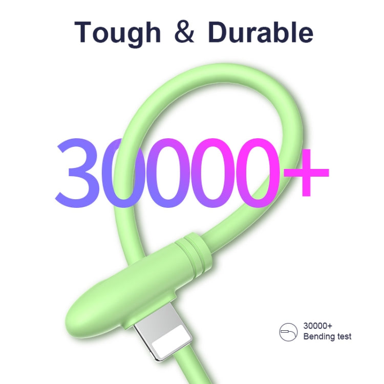 ENKAY Hat-Prince ENK-CB210 2.4A USB to 8 Pin 90 Degree Elbow Silicone Data Sync Fast Charging Cable, Cable Length: 1.2m(Green) - Normal Style Cable by ENKAY | Online Shopping South Africa | PMC TechLife | Buy Now Pay Later Mobicred