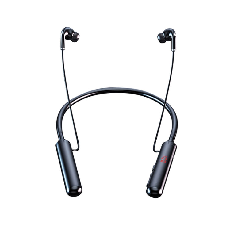 960 Neckband Magnetic Stereo Headphone with LED Display Support TF Card(Black) - Neck-mounted Earphone by PMC TechLife | Online Shopping South Africa | PMC TechLife