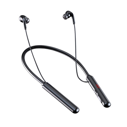 960 Neckband Magnetic Stereo Headphone with LED Display Support TF Card(Black) - Neck-mounted Earphone by PMC Jewellery | Online Shopping South Africa | PMC Jewellery