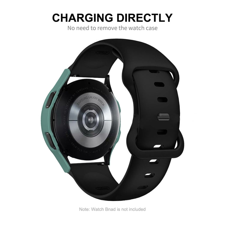 ENKAY Hat-Prince Full Coverage PC Frame + Tempered Glass Protector Composite Case for Samsung Galaxy Watch4 44mm(White) - Watch Cases by ENKAY | Online Shopping South Africa | PMC TechLife | Buy Now Pay Later Mobicred