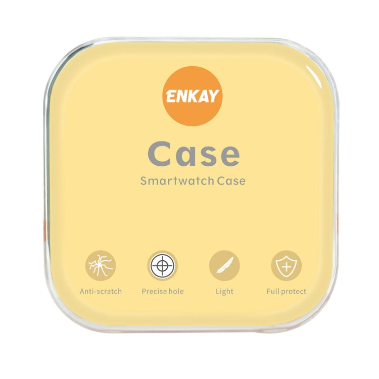 ENKAY Hat-Prince Full Coverage PC Frame + Tempered Glass Protector Composite Case for Samsung Galaxy Watch4 44mm(Transparent) - Watch Cases by ENKAY | Online Shopping South Africa | PMC TechLife | Buy Now Pay Later Mobicred