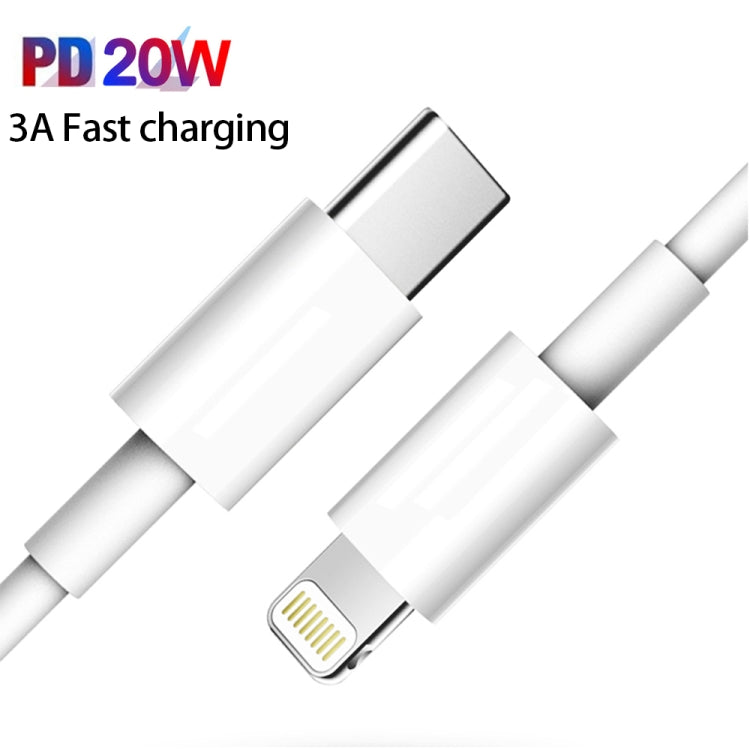 CS-20W Mini Portable PD3.0 + QC3.0 Dual Ports Fast Charger with 3A Type-C to 8 Pin Data Cable(US Plug) - USB Charger by PMC Jewellery | Online Shopping South Africa | PMC Jewellery