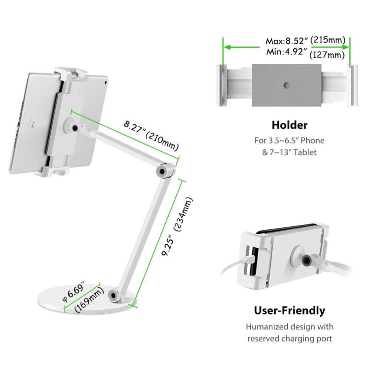 AP-7L Desktop Stand For Smartphone And Tablet,Long Arm Stand For iPad / Samsung - Lazy Bracket by PMC TechLife | Online Shopping South Africa | PMC TechLife