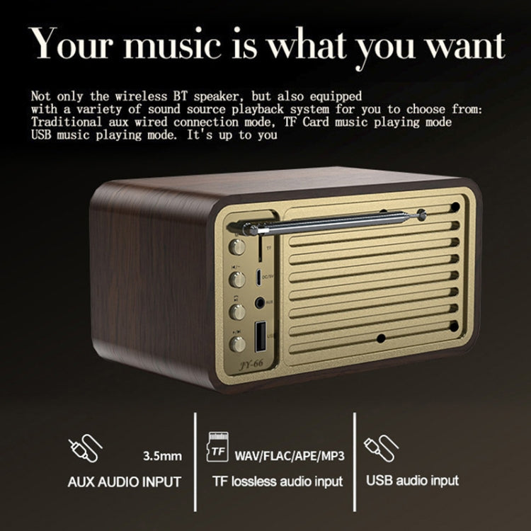 OneDer JY-66 Wooden Wireless BT5.0 Retro Classic Speaker FM Radio Support TF / U-Disk / AUX - Desktop Speaker by OneDer | Online Shopping South Africa | PMC Jewellery | Buy Now Pay Later Mobicred