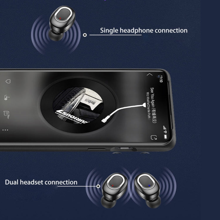 T&G TG909 TWS In-Ear Mini Dual Channel Stereo Bluetooth Earphones with LED Display(Black Silver) - Bluetooth Earphone by T&G | Online Shopping South Africa | PMC Jewellery