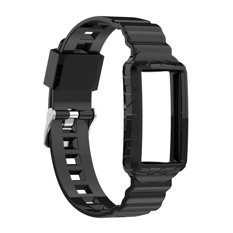 For Fitbit Charge 4 SE Silicone One Body Armor Watch Band(Black) - Watch Bands by PMC TechLife | Online Shopping South Africa | PMC TechLife | Buy Now Pay Later Mobicred