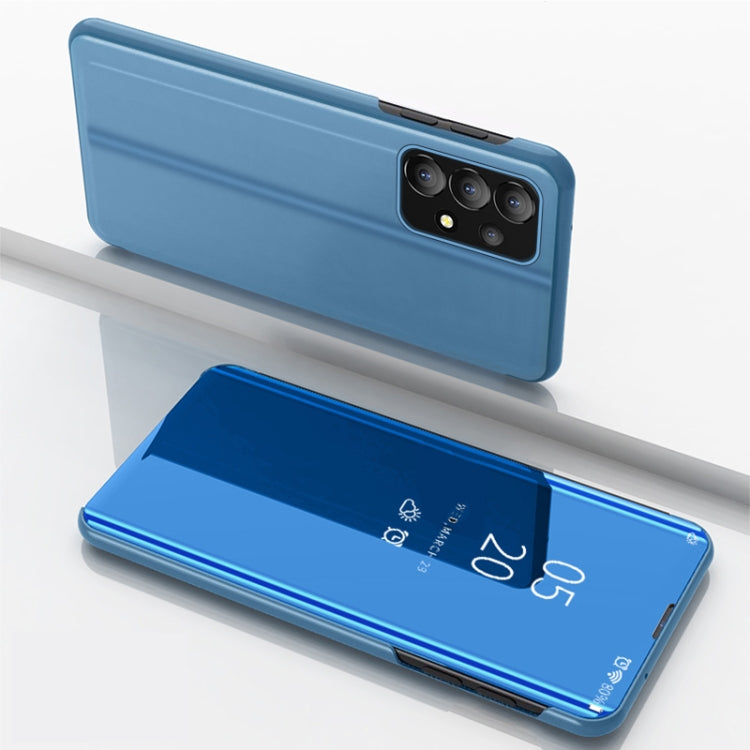For Samsung Galaxy A53 5G Plated Mirror Flip Leather Case with Holder(Blue) - Galaxy Phone Cases by PMC TechLife | Online Shopping South Africa | PMC TechLife