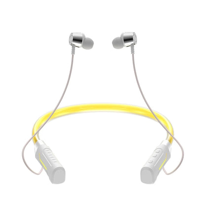 JG4 Flashing LED Neck-mounted Stereo Bluetooth Wireless Earphone(White) - Neck-mounted Earphone by PMC Jewellery | Online Shopping South Africa | PMC Jewellery