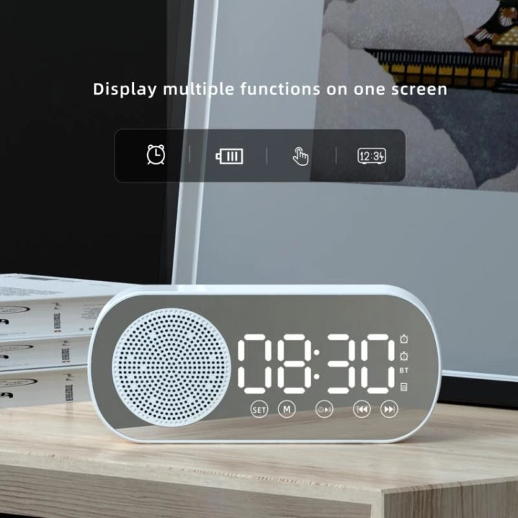 Z7 Digital Bluetooth 5.0 Speaker Multi-function Mirror Alarm Clock FM Radio(White) - Desktop Speaker by PMC TechLife | Online Shopping South Africa | PMC TechLife | Buy Now Pay Later Mobicred