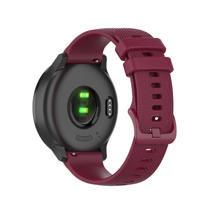 Compatible with Garmin Vivoactive 3 Music Small Lattice Silicone Watch Band(Burgundy) - Watch Bands by PMC Jewellery | Online Shopping South Africa | PMC Jewellery | Buy Now Pay Later Mobicred